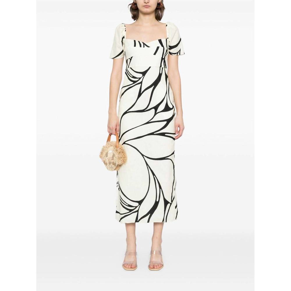 Elegant Black and White Midi Dress